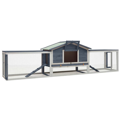 vidaXL Rabbit Hutch Bunny Cage with Pull Out Tray Rabbit Enclosure Solid Wood