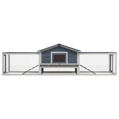 vidaXL Rabbit Hutch Bunny Cage with Pull Out Tray Rabbit Enclosure Solid Wood