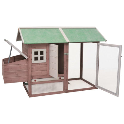 vidaXL Rabbit Hutch Bunny Cage with Pull Out Tray Rabbit Enclosure Solid Wood