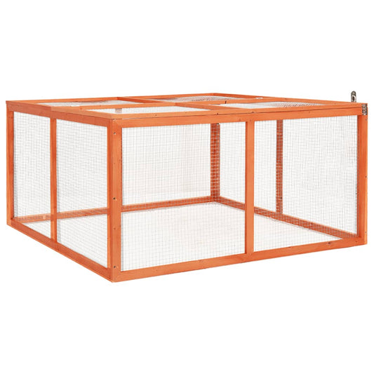 vidaXL Rabbit Hutch Bunny Cage with Hinged Door Rabbit Enclosure Solid Wood