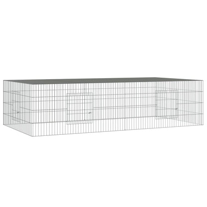 vidaXL Rabbit Cage Small Animal Run Hutch Playpen Enclosure Galvanized Iron