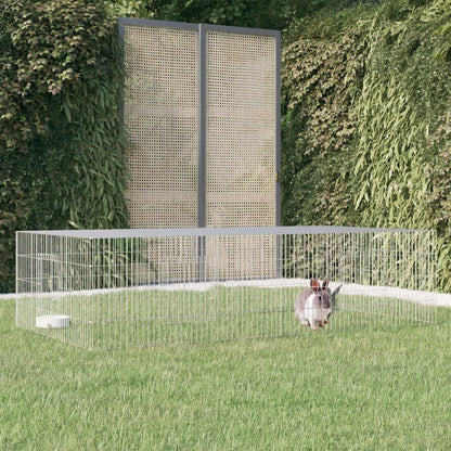 vidaXL Rabbit Cage Small Animal Run Hutch Playpen Enclosure Galvanized Iron