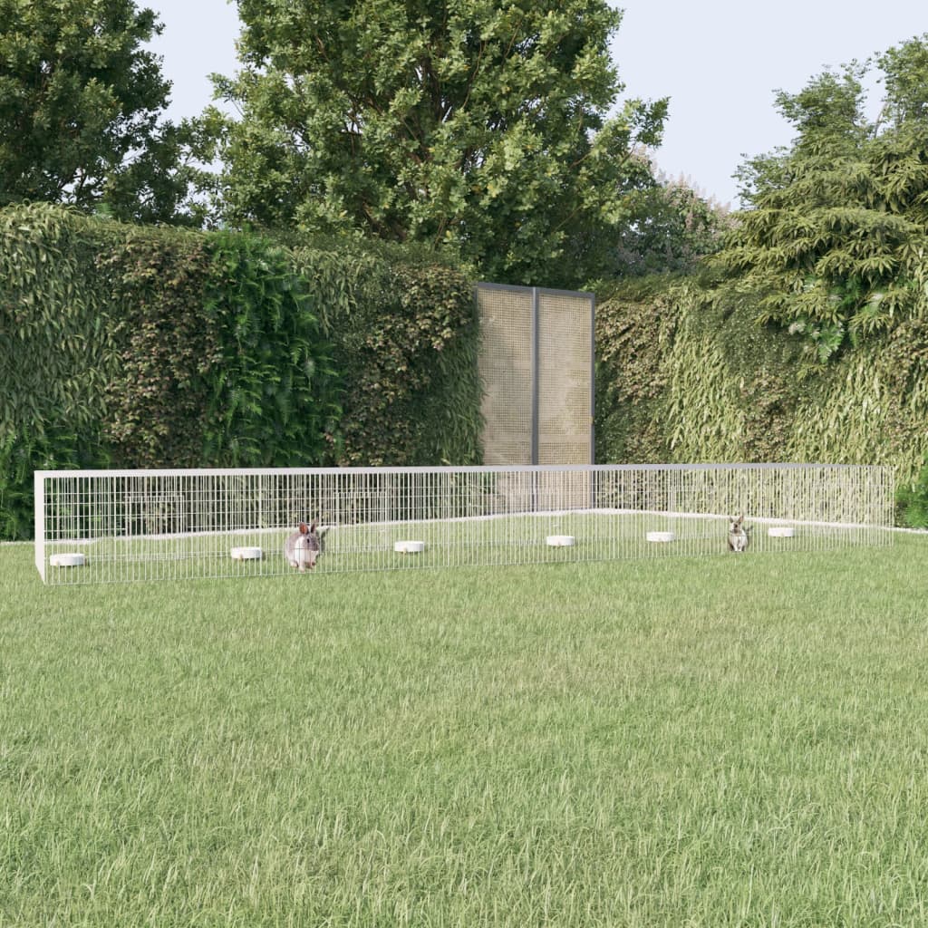 vidaXL Rabbit Cage Small Animal Run Hutch Playpen Enclosure Galvanized Iron