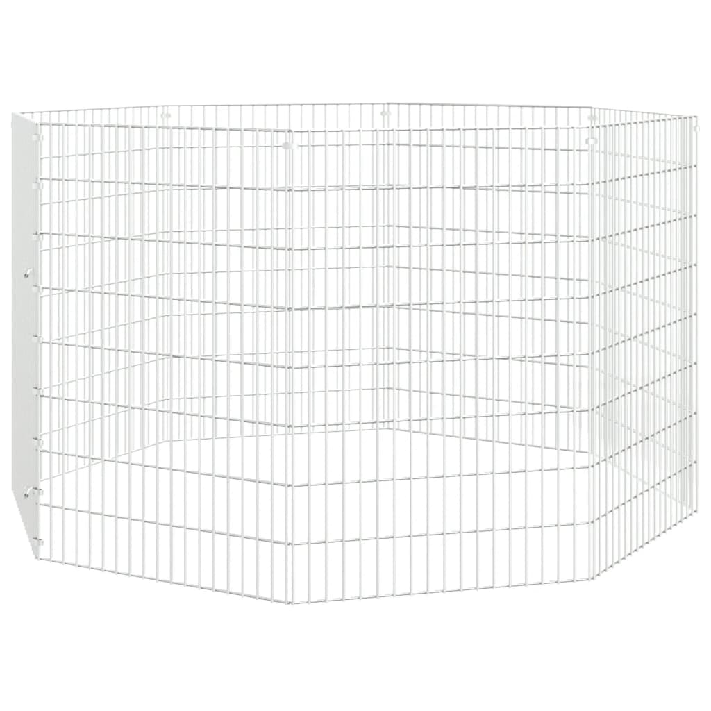 vidaXL Free Range Animal Enclosure 8-Panel 21.3"x31.5" Galvanized Iron