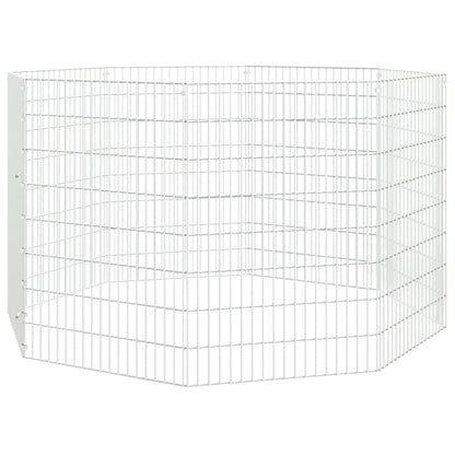 vidaXL Free Range Animal Enclosure 8-Panel 21.3"x31.5" Galvanized Iron