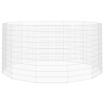 vidaXL Free Range Animal Enclosure 12-Panel 21.3"x39.4" Galvanized Iron