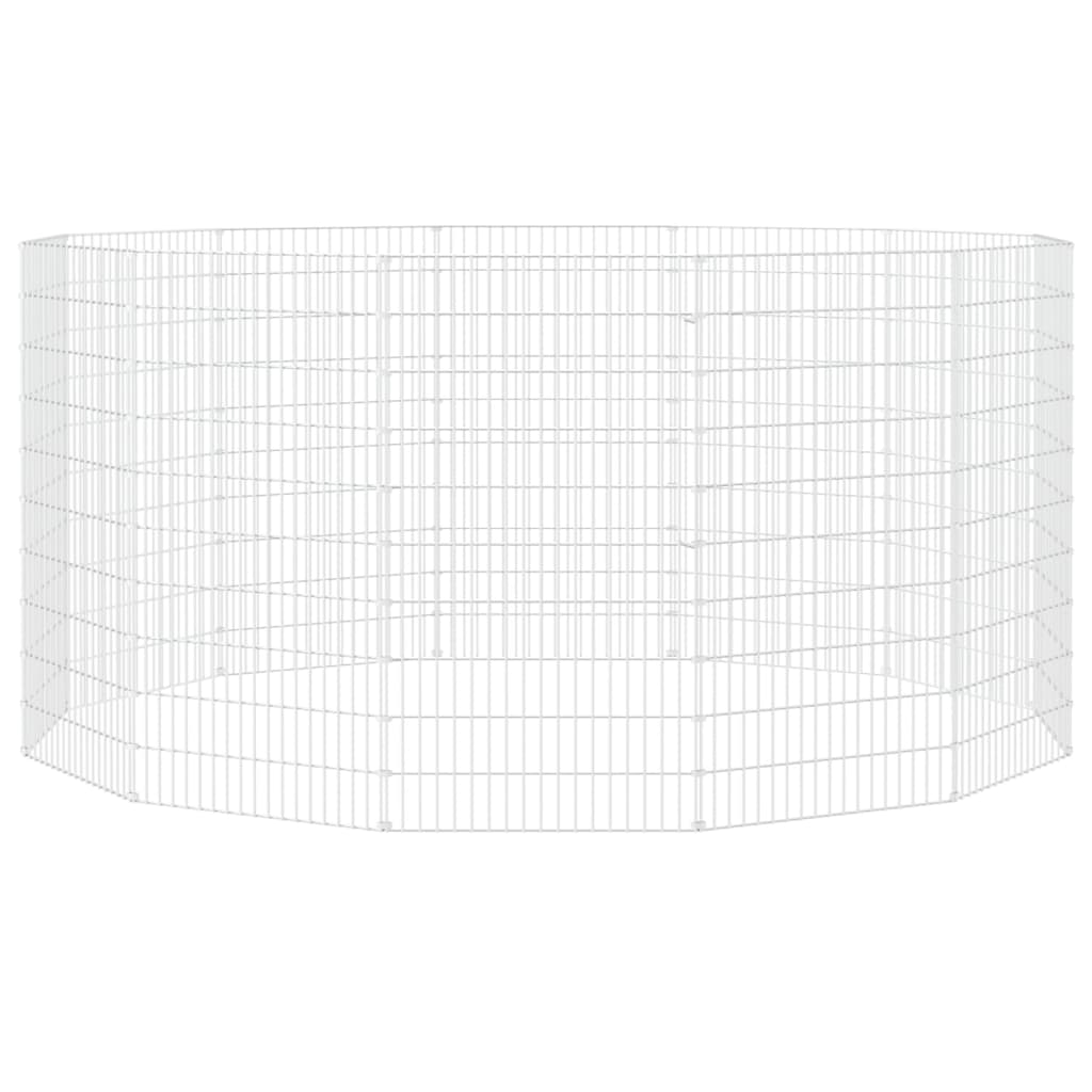 vidaXL Free Range Animal Enclosure 12-Panel 21.3"x39.4" Galvanized Iron