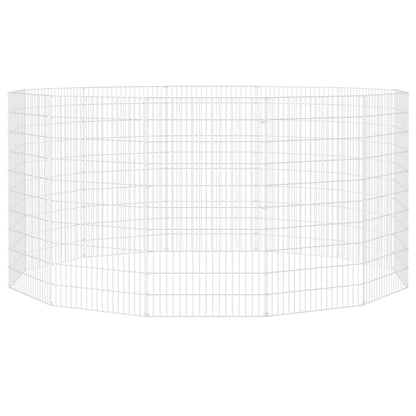 vidaXL Free Range Animal Enclosure 12-Panel 21.3"x39.4" Galvanized Iron