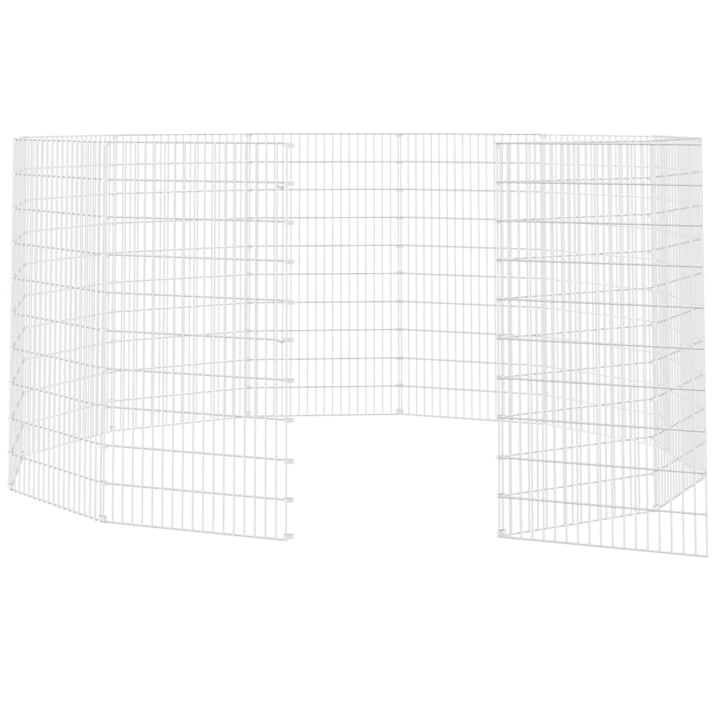 vidaXL Free Range Animal Enclosure 12-Panel 21.3"x39.4" Galvanized Iron