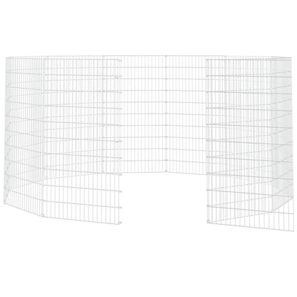 vidaXL Free Range Animal Enclosure 12-Panel 21.3"x39.4" Galvanized Iron