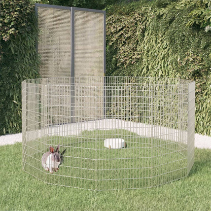 vidaXL Free Range Animal Enclosure 12-Panel 21.3"x39.4" Galvanized Iron