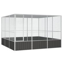 vidaXL Bird Cage Outdoor Bird Aviary Budgie Cage for Yard Galvanized Steel