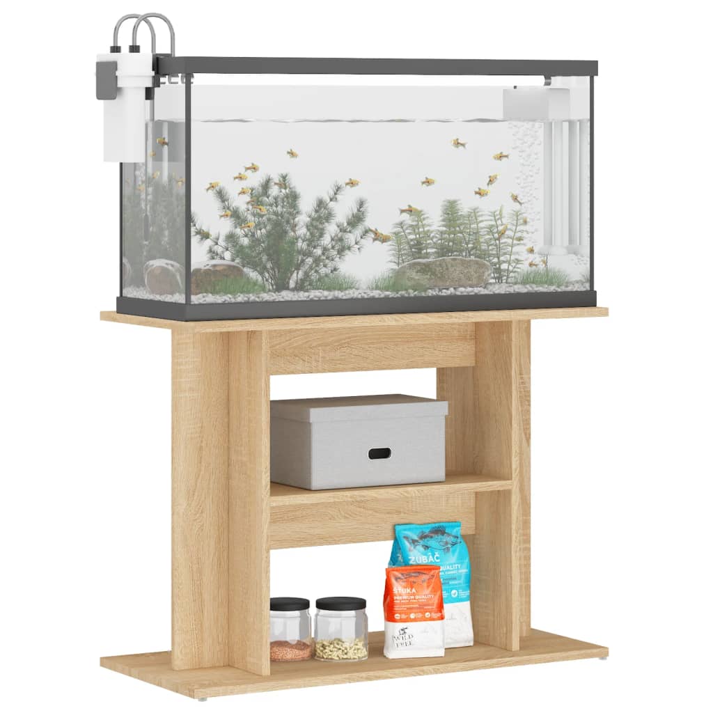 NNEVL Aquarium Stand Sonoma Oak 80x35x60 cm Engineered Wood