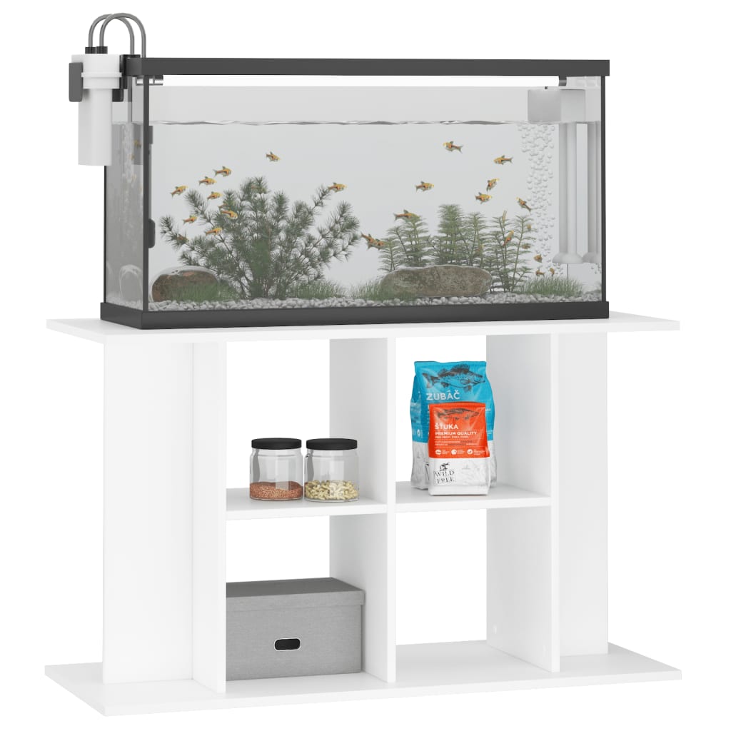 NNEVL Aquarium Stand White 100x40x60 cm Engineered Wood