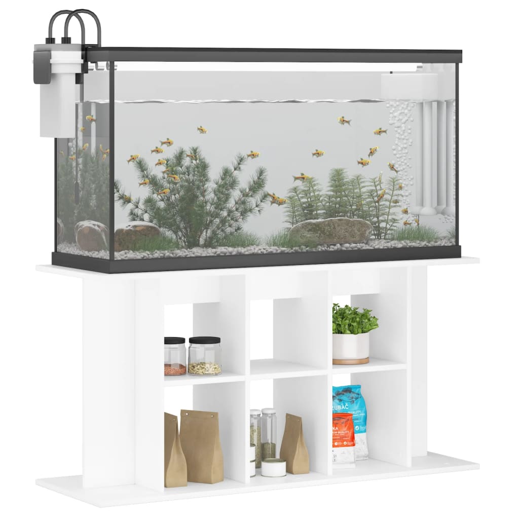 NNEVL Aquarium Stand White 120x40x60 cm Engineered Wood