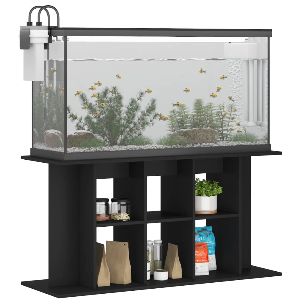 NNEVL Aquarium Stand Black 120x40x60 cm Engineered Wood
