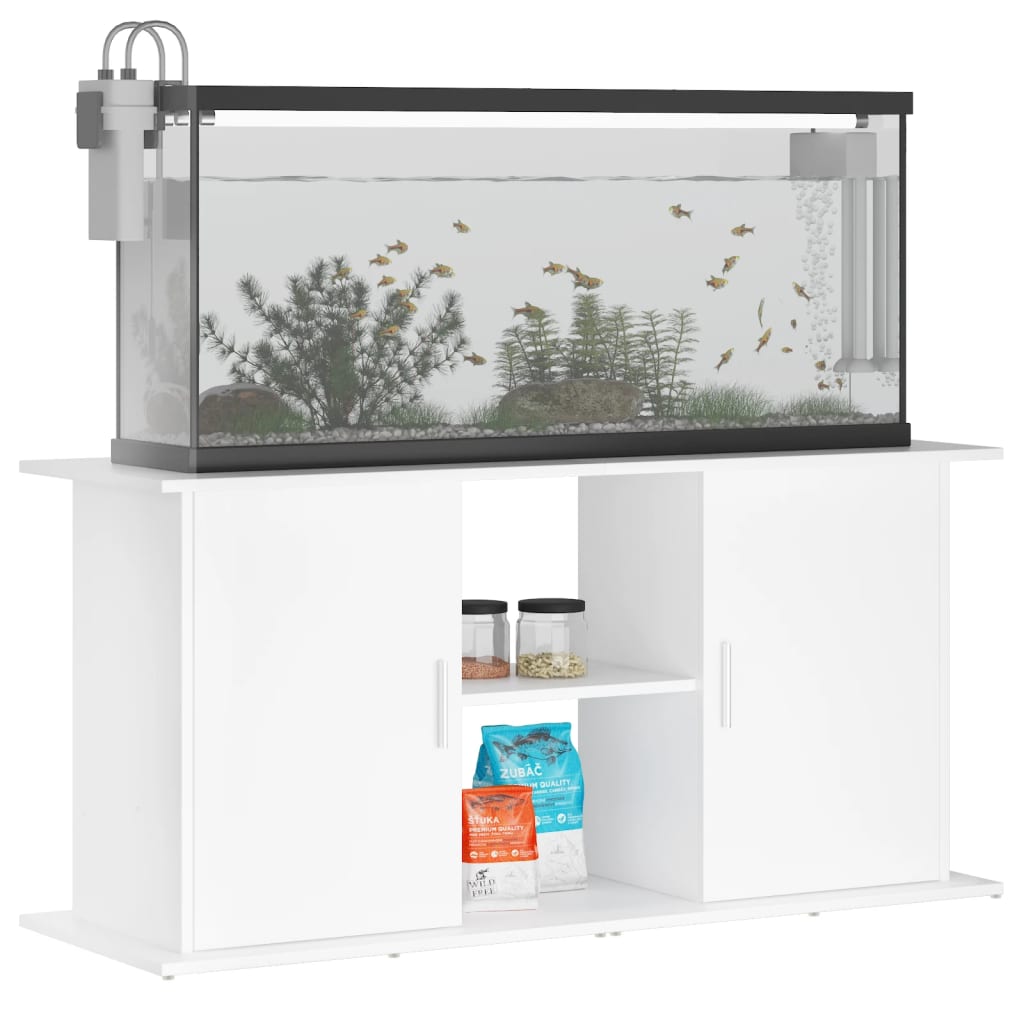 NNEVL Aquarium Stand White 121x41x58 cm Engineered Wood