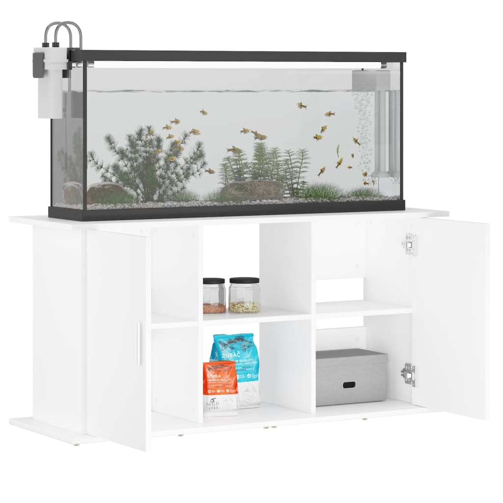 NNEVL Aquarium Stand White 121x41x58 cm Engineered Wood