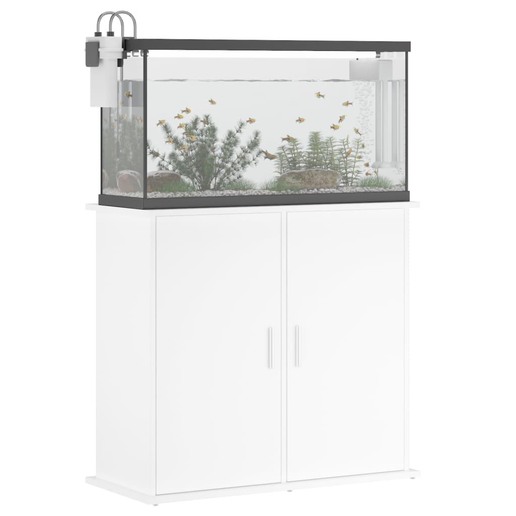 NNEVL Aquarium Stand White 81x36x73 cm Engineered Wood