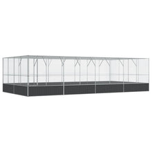 vidaXL Aviary Outdoor Bird House Parrot Cage Rabbit Duck Chicken Silver Steel