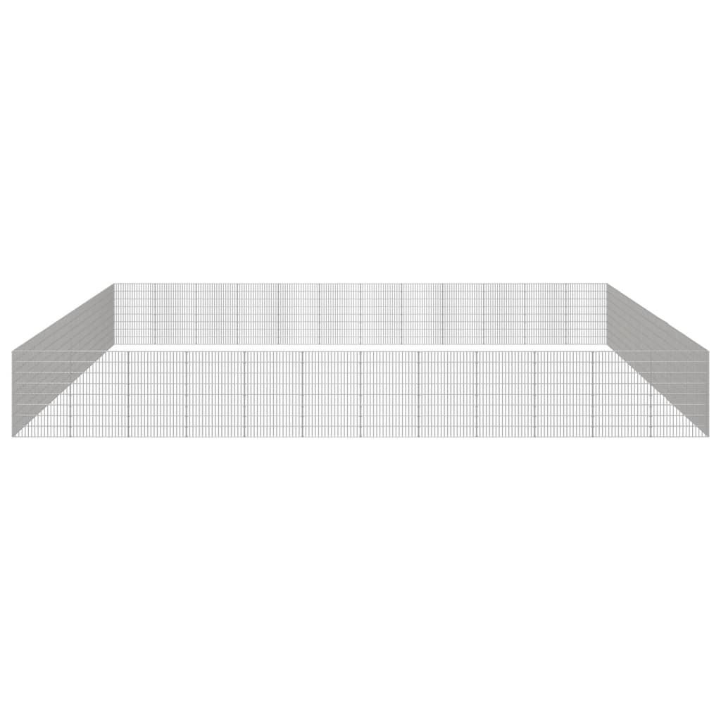 vidaXL Free Range Animal Enclosure 48-Panel 21.3"x31.5" Galvanized Iron