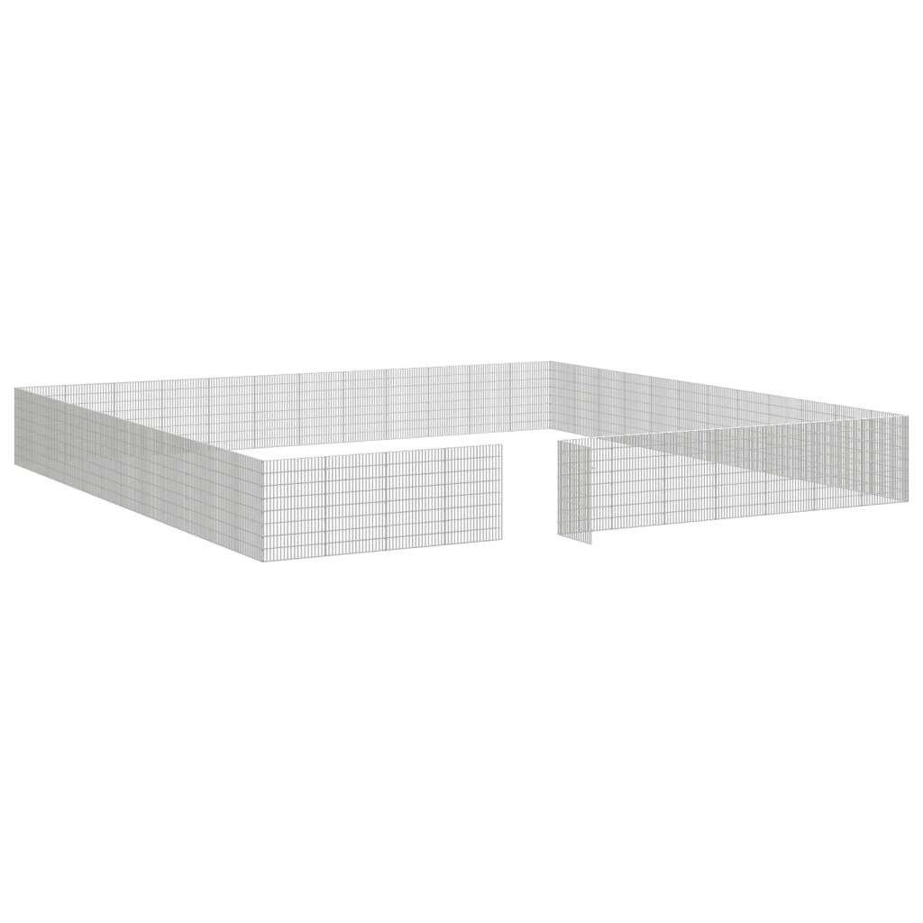 vidaXL Free Range Animal Enclosure 48-Panel 21.3"x31.5" Galvanized Iron