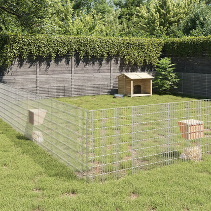 vidaXL Free Range Animal Enclosure 48-Panel 21.3"x31.5" Galvanized Iron
