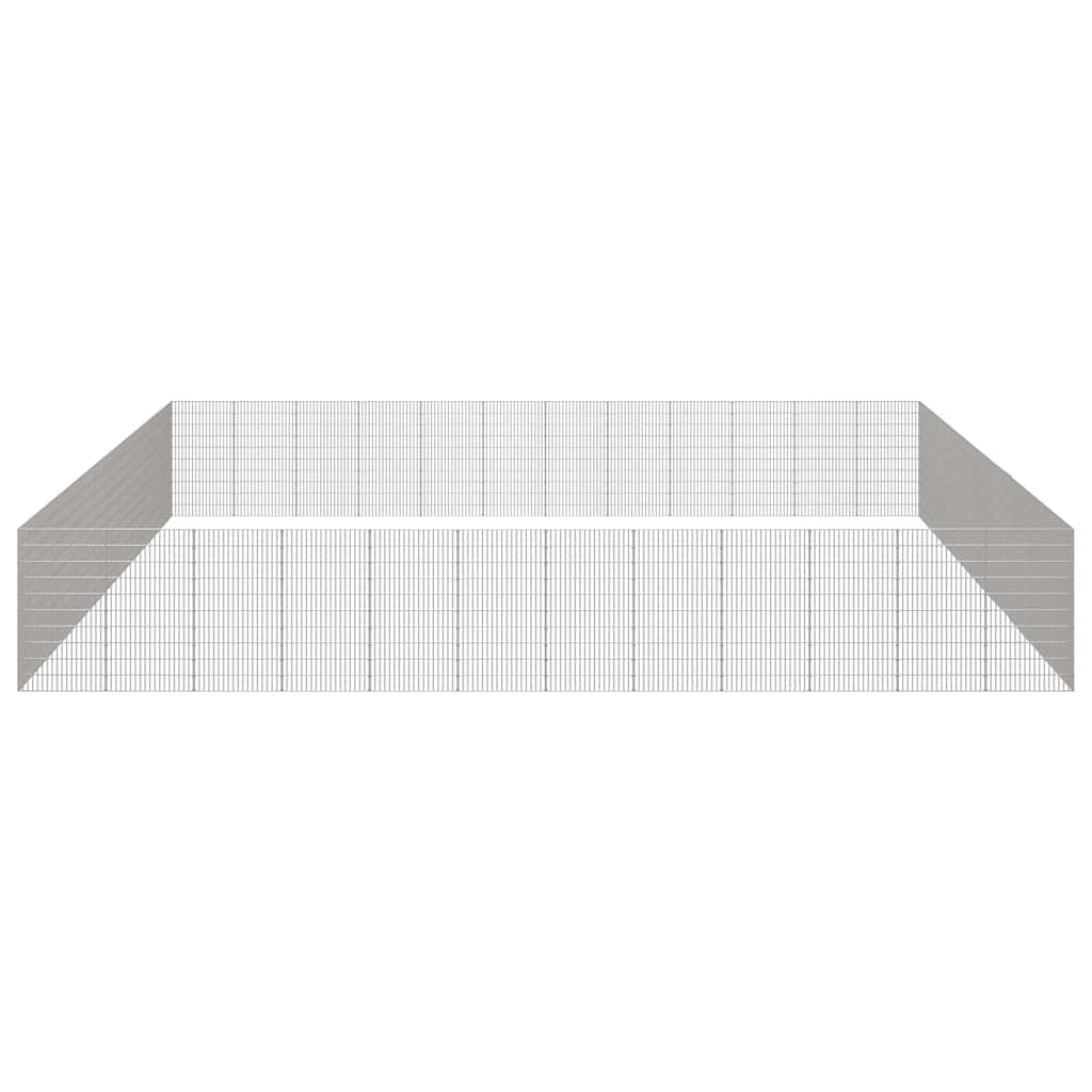 vidaXL Free Range Animal Enclosure 48-Panel 21.3"x39.4" Galvanized Iron