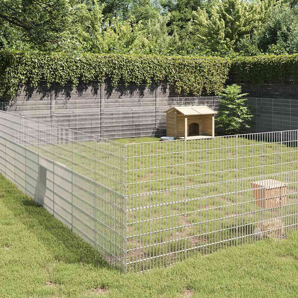 vidaXL Free Range Animal Enclosure 48-Panel 21.3"x39.4" Galvanized Iron