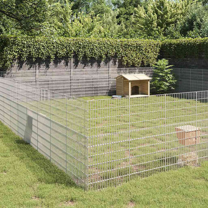 vidaXL Free Range Animal Enclosure 48-Panel 21.3"x39.4" Galvanized Iron