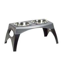 Bergan Pet Products Stormcloud Elevated Feeder 2 Dog Bowl Black and Grey Medium