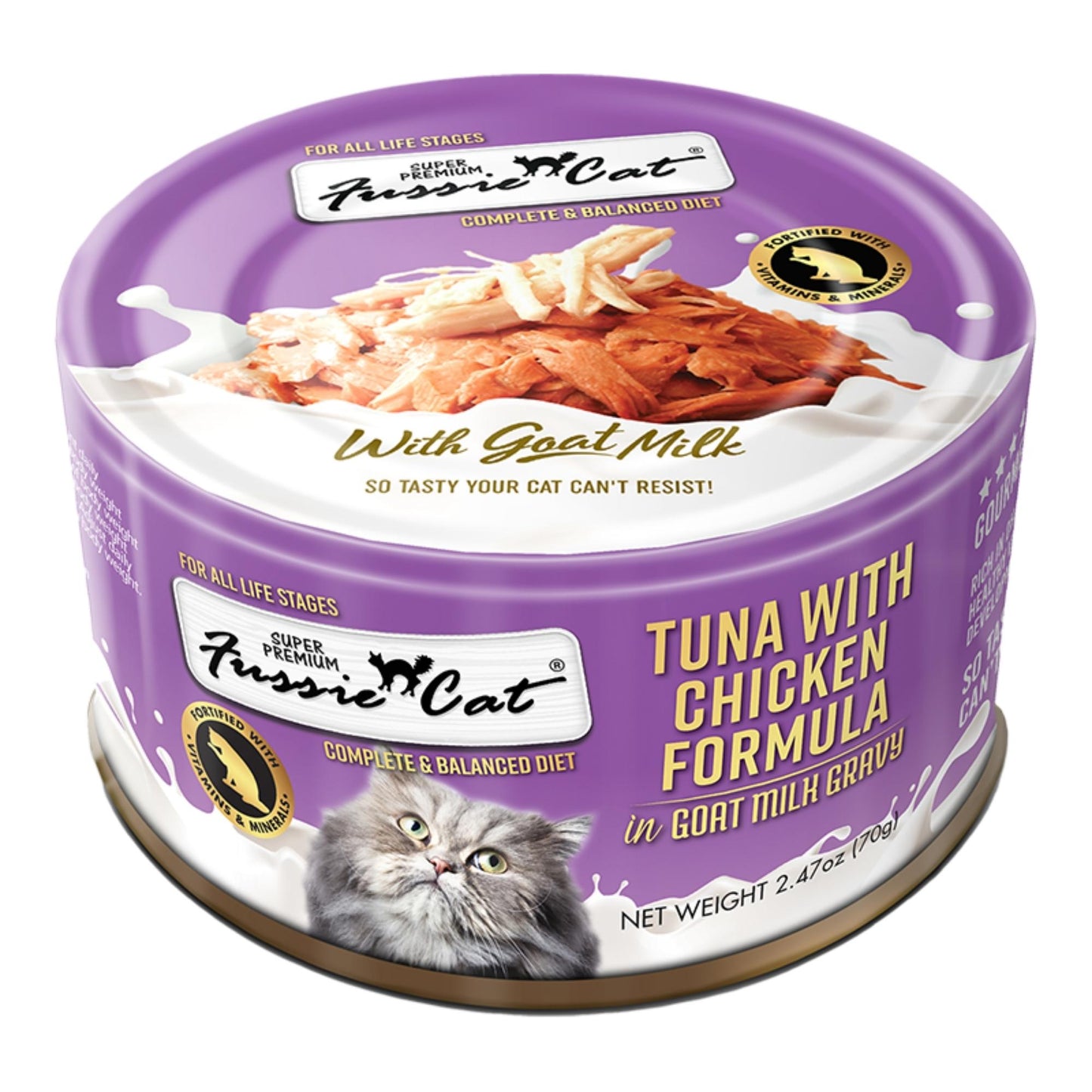 Fussie Cat Premium Tuna with Chicken in Goat milk Gravy 2.47oz. Default Title