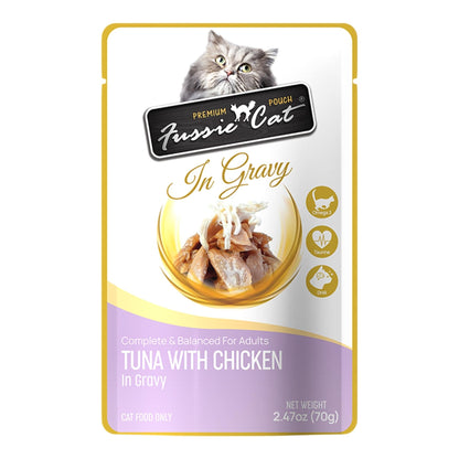Fussie Cat Premium Tuna with Chicken in Gravy 2.47oz. Pouch Default Title