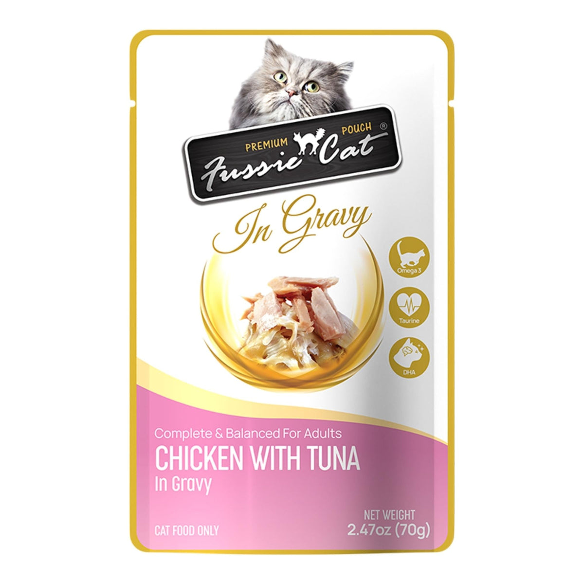 Fussie Cat Premium Chicken with Tuna in Gravy 2.47oz. Pouch Default Title