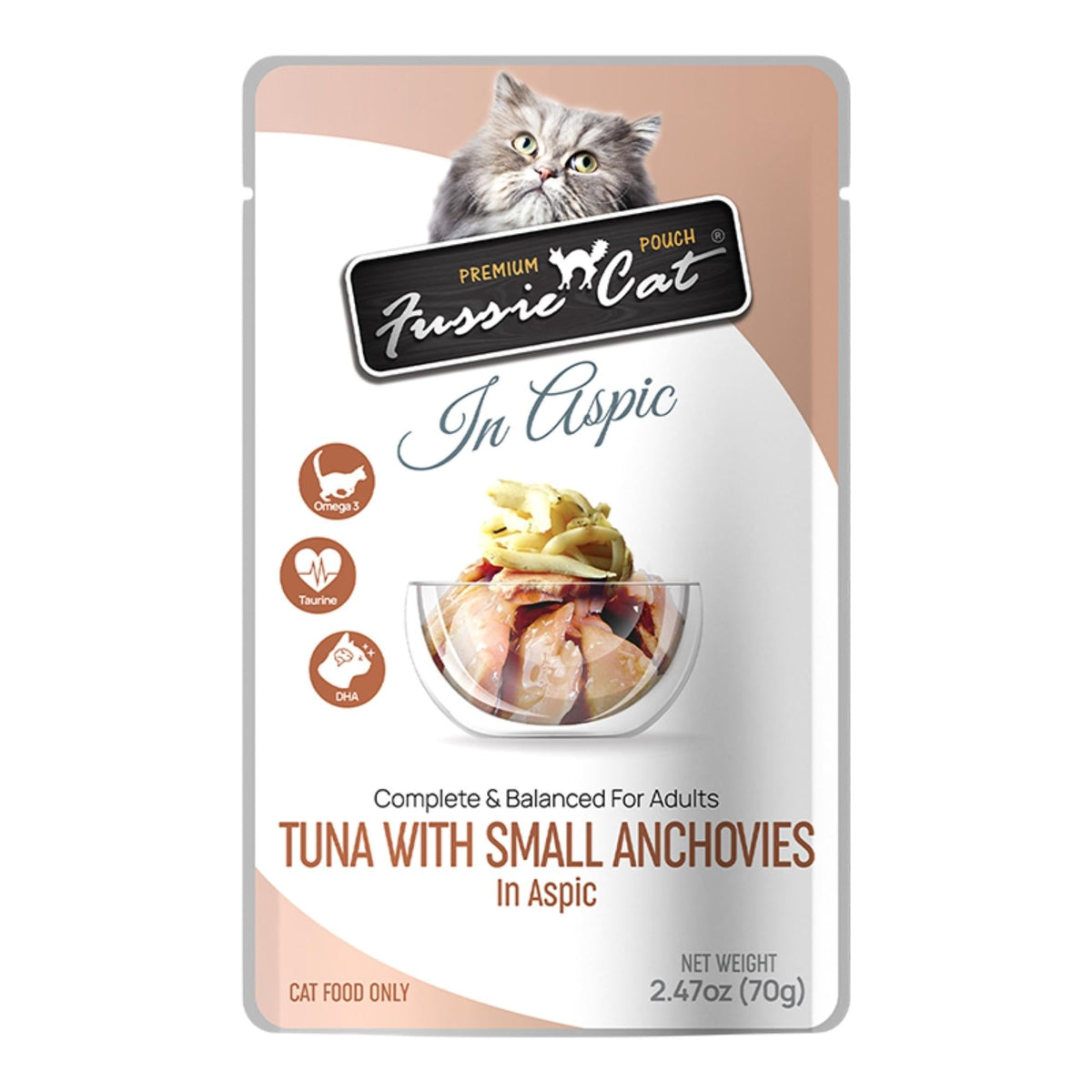 Fussie Cat Premium Tuna with Small Anchovies in Aspic 2.47oz. Pouch Default Title