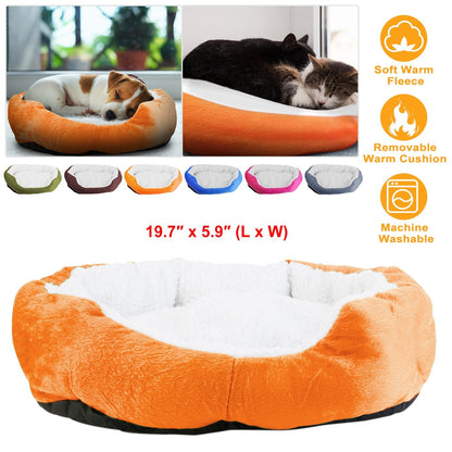 Pet Dog Bed Soft Warm Fleece Puppy Cat Bed Dog Cozy Nest Sofa Bed Cushion For S/M Dog