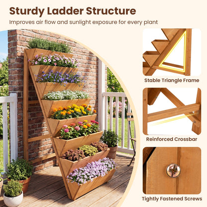 8-tier Vertical Raised Garden Bed Wood Elevated Planter Box with Legs