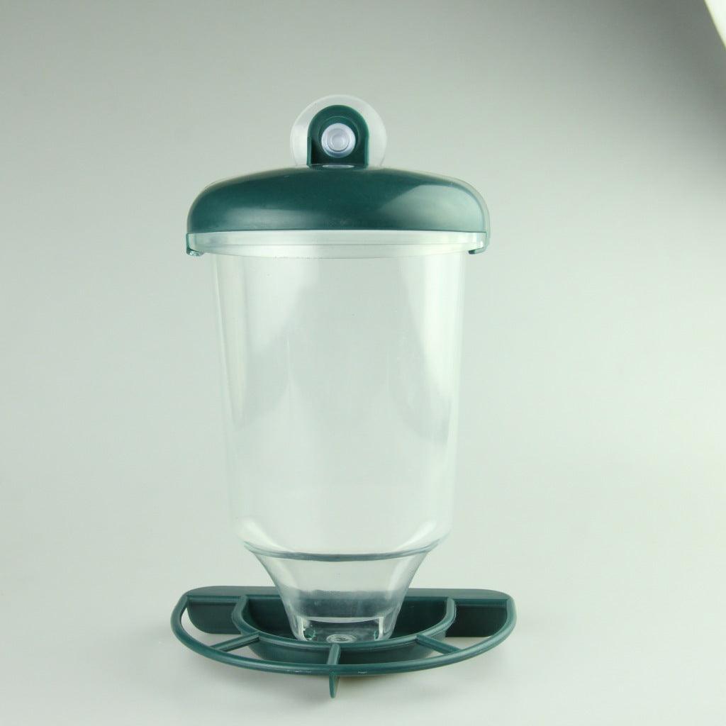 Green Nature-Inspired Hanging Bird Feeder With Detachable Roof