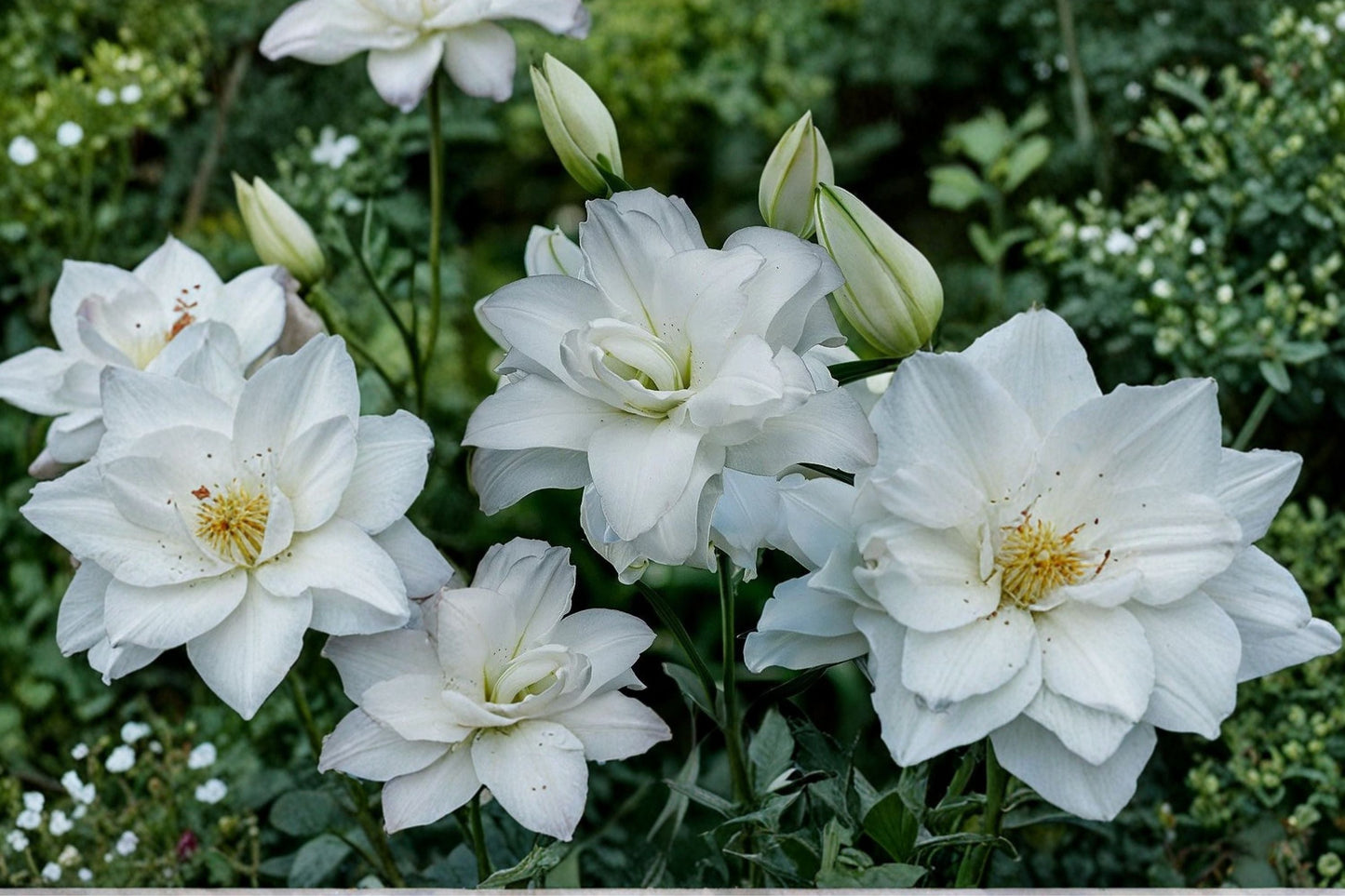 Lilium O 'Lotus Pure' | White Double Oriental Lily Bulb | Pollen Free Perennial Flower