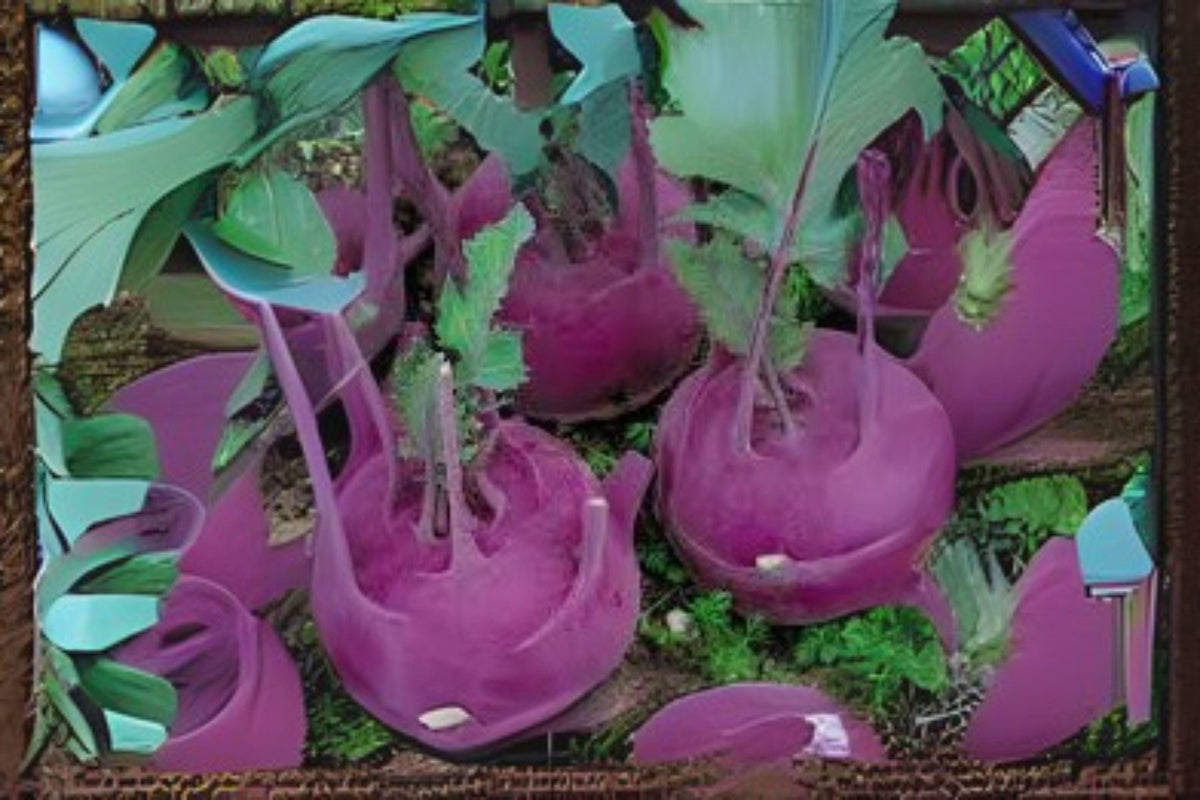 Purple Vienna Kohlrabi Seeds - 150 Heirloom Brassica oleracea for Gardens, Containers, Cool-Season Vegetables
