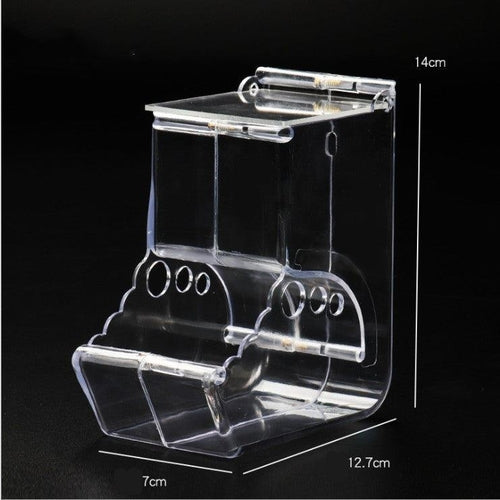 Transparent Plastic Hamster Feeder Food Box Innovative Fixable