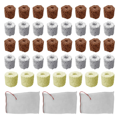 Jvnzam 75Pcs Aquarium Plants Water Plant Fixed Ring With Storage Bag Water Plant Fixed Tool Aquarium Plant Weights Holder Ring For Aquarium Landscape Ceramic Plant Pot Fish Tank