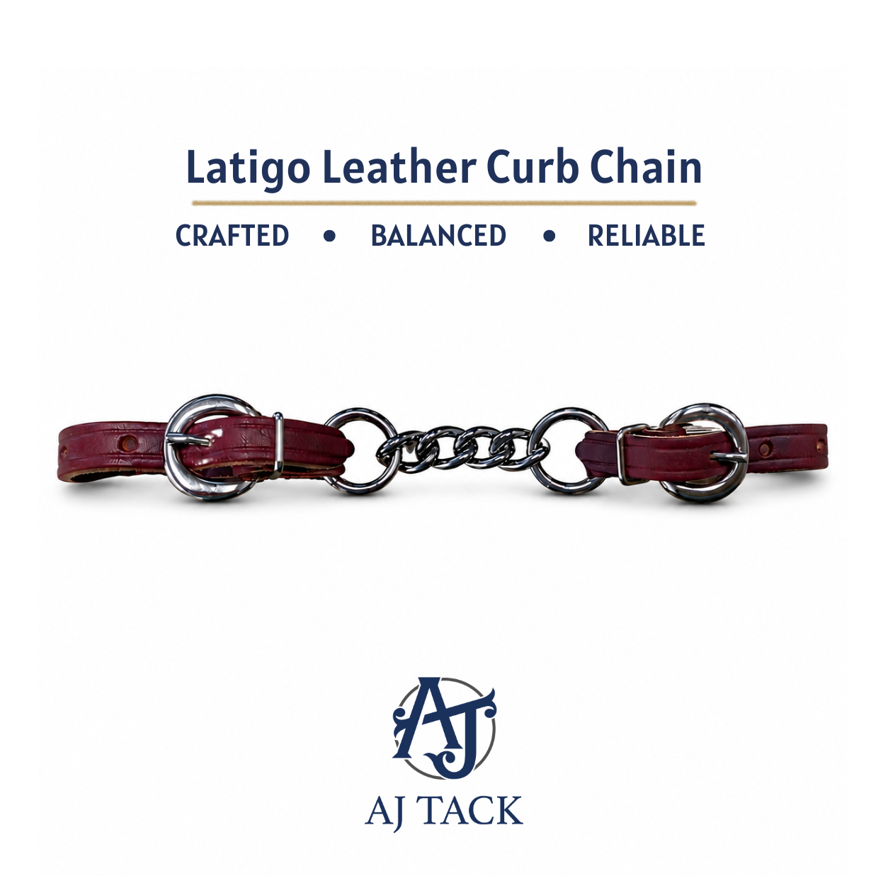 AJ Tack Latigo Leather Curb Chain