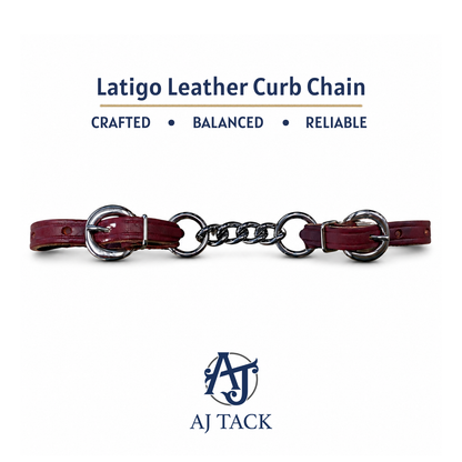 AJ Tack Latigo Leather Curb Chain