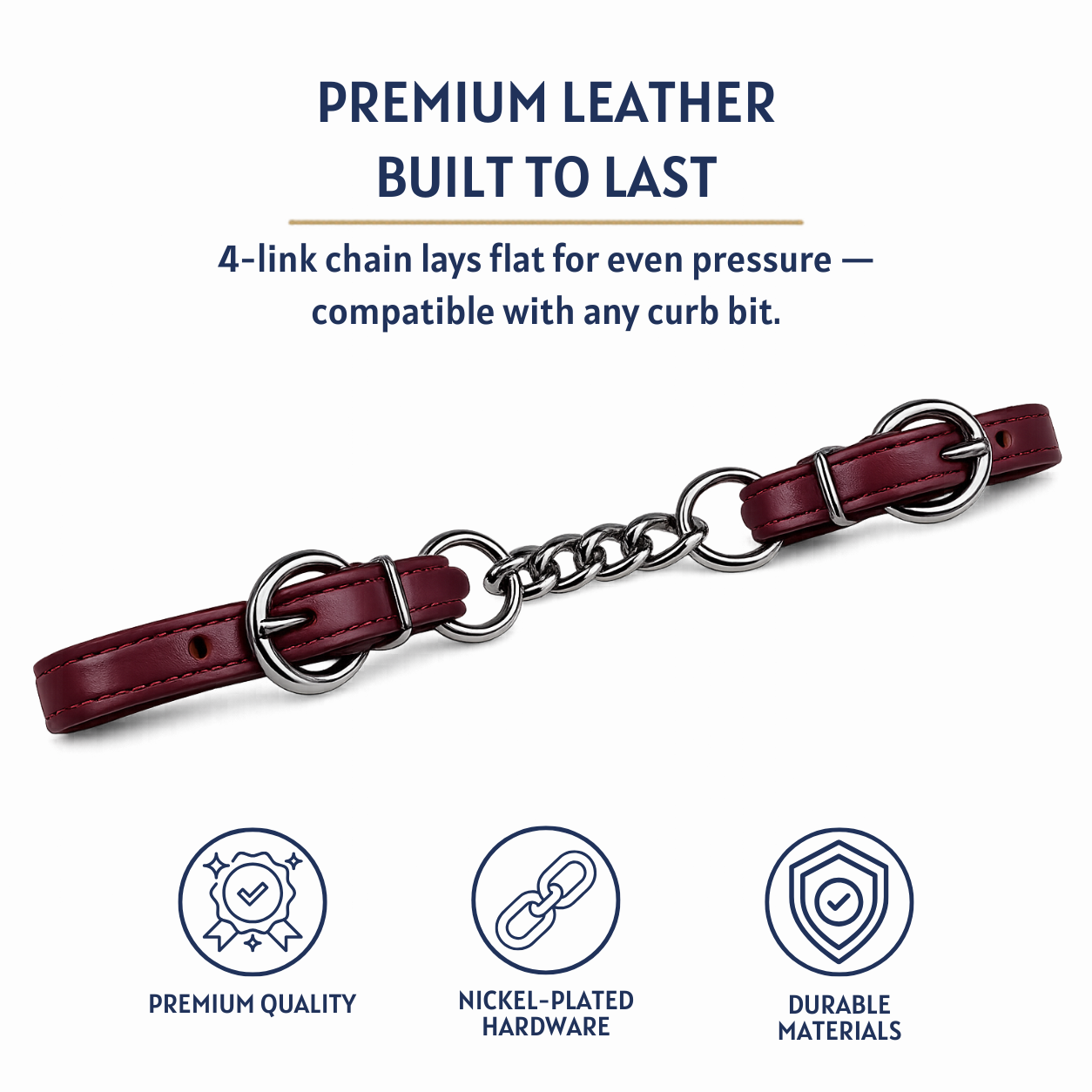 AJ Tack Latigo Leather Curb Chain