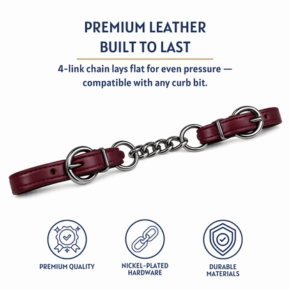 AJ Tack Latigo Leather Curb Chain