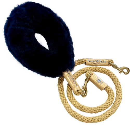 Bundle Shearling Fur Grip + Rope Leash for Dogs