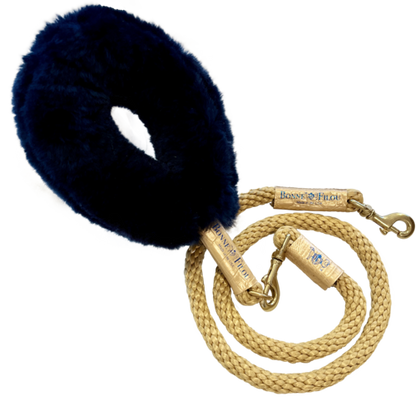 Bundle Shearling Fur Grip + Rope Leash for Dogs