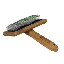 Bamboo Groom Soft Slicker Brush with Stainless Steel Pins & Comfort Tips- Large