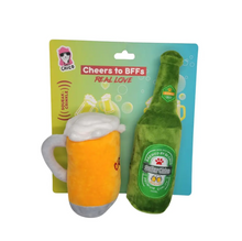 Beers Cheers Plush Dog Toy Gift Set With Squeaker Crinkle Paper For Fun Play